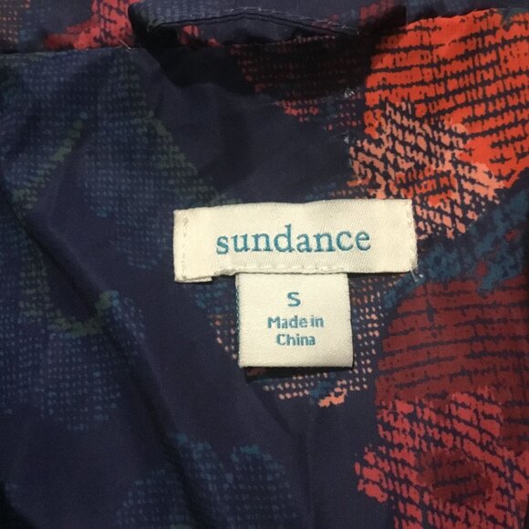Sundance Kimmy Blue Floral Polyester Fiberfill Double Zip Puffer Jacket Small - Picture 8 of 9